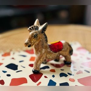 Vintage Folk Art Miniature glass Animal Figurines donkey